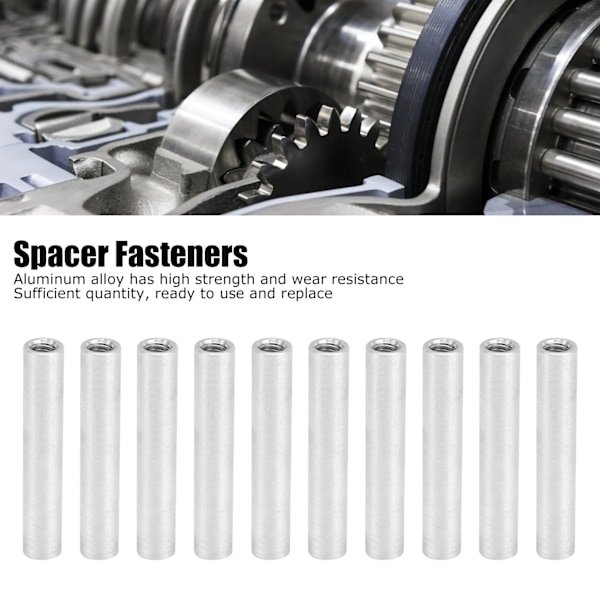 10 stk Runde Afstandsstykker Aluminium Legering Hun-Gevind Interval Forbindelseskolonne Sæt M4x0.7mm Længde 36mm