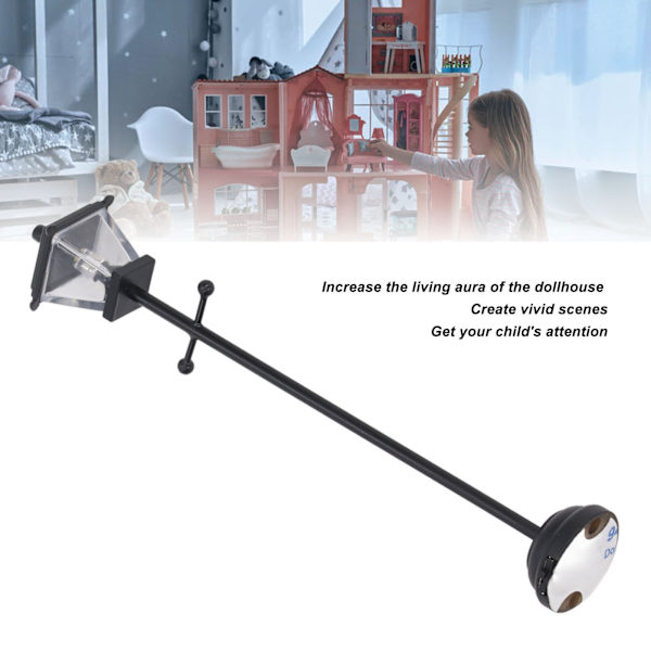 1/12 Skala Dukkehus Gatebelysning LED Miniatyr Dukkehus Gate Lampe for Dekorasjon Svart