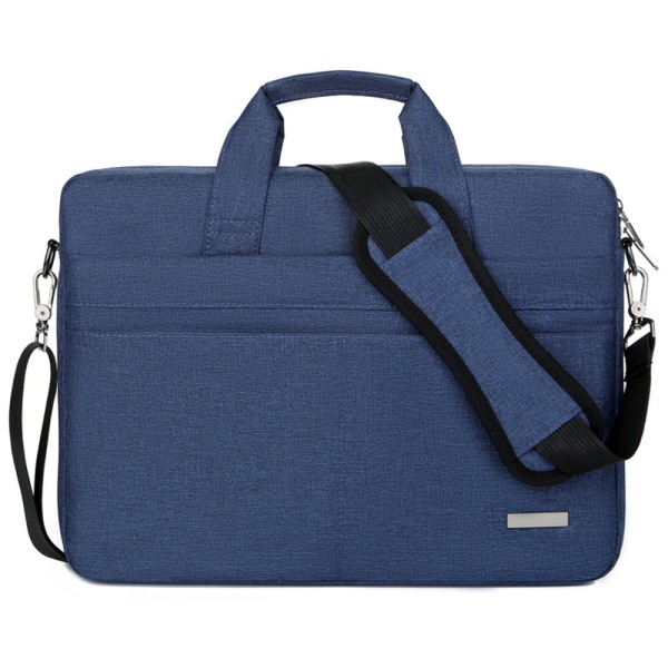 Laptoptaske, 15,6 tommer, vandtæt, stødsikker, notebook-skuldertaske, med skulderrem og skjult håndtag, blå