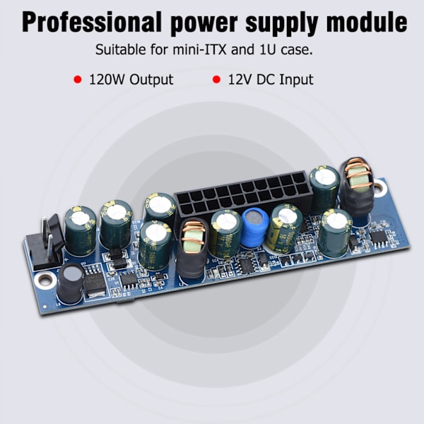 DC 12V 120W PSU Computer PC Strømforsyning Modul med 24Pin ATX/ DC Indgangskabel Holdbar