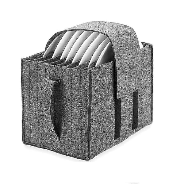 Caravan Plate Holder, Camping Dinnerware Storage Felt Bag with Side Handles, for RV Cabinet Glass Mug Dinnerware Storage[YJD] Plate Holder