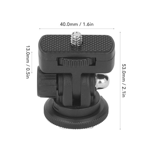 Varmskoadapter med 1/4in skruehull 180 graders vippe sklisikker for SLR Micro SLR digitalkamera