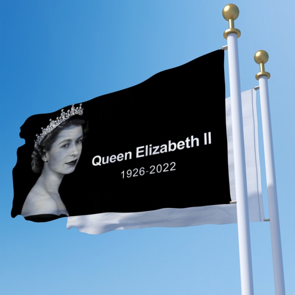 Hennes Majestäts flagga, minnesmärke över Storbritanniens drottning