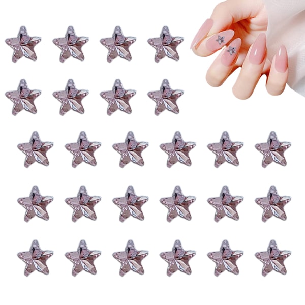 100 st Nail Art Strass Stjärnformade Gems Nail Charms Glas