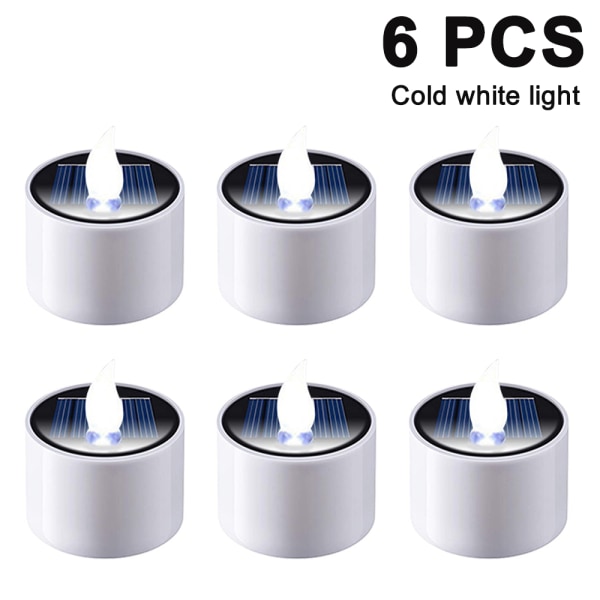 6 kpl Solar Lantern Tea Lights -kynttilöitä - Ladattavat välkkyvät