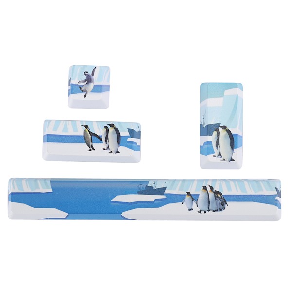 Penguins-mønster Keycaps Kit Space+ESC+Enter+Numpad Enter Key Cap for Mekanisk TastaturPenguins-mønster, 4Pcs