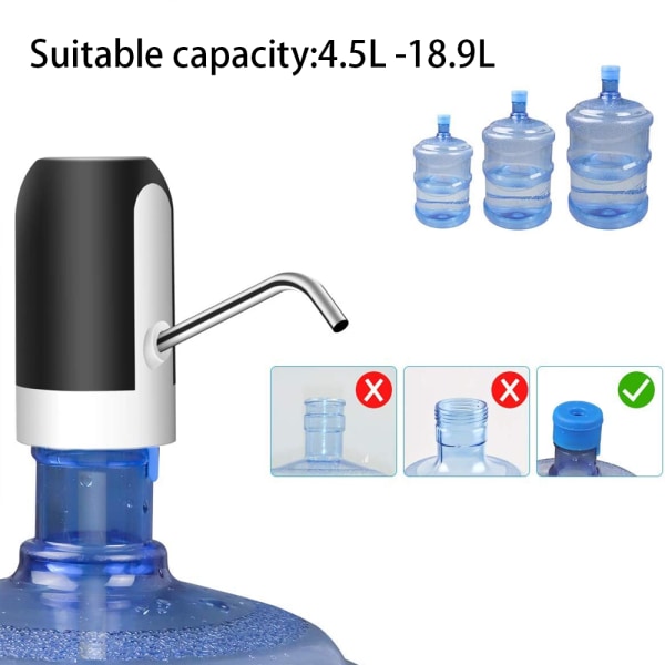 USB laddningsvattenpump för flaska Universal Fit