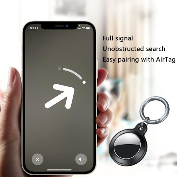 Nahkainen kotelo Apple Air Tag -paikannuslaitteelle, 4 kpl AirTags -koteloa