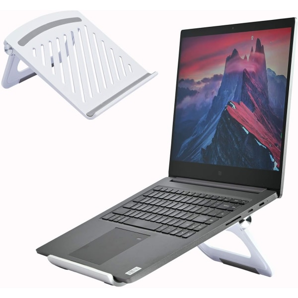 Laptop-stativ, innebygd, sammenleggbart stativ, justerbare høydenivåer Laptop-stativ for kontor, ergonomisk luftventilasjonsstativ for laptop