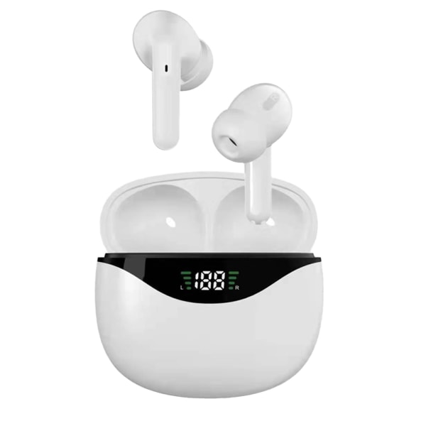 Trådlösa hörlurar, Bluetooth 5.1-hörlurar med LED Digital white