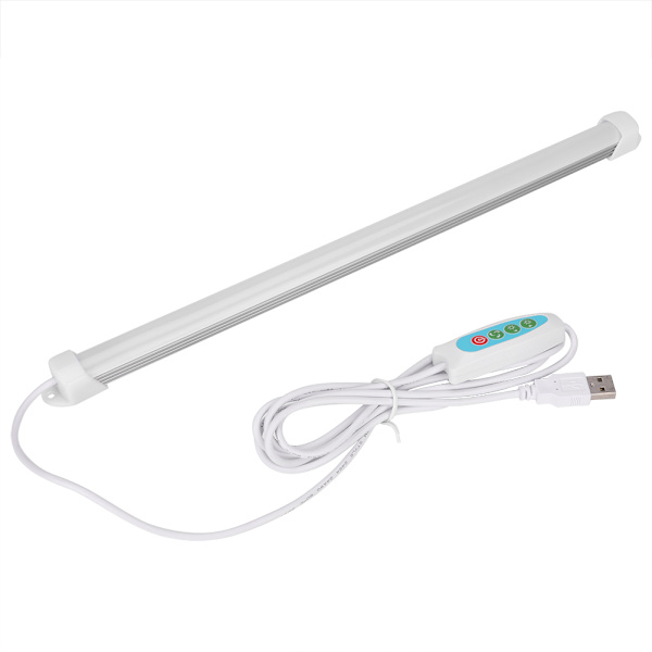 Bärbar USB 5V LED-lampa med hård stripp-tub, glödlampa, strömbrytare, varm/dagsvitt, steglös dimmer