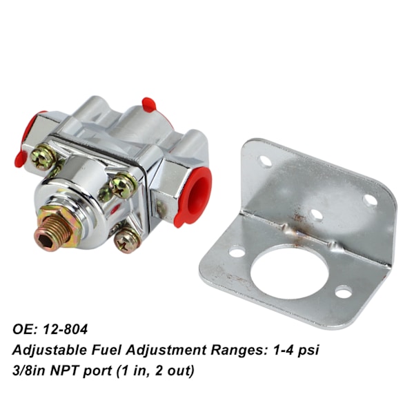 Brændstoftrykregulator Zink Legering 1‑4 PSI 3/8in NPT Port 12‑804 til Edelbrock Forgassere
