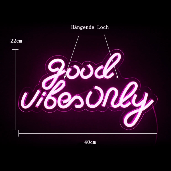 God Vibes Only Light Reklame Pink LED Word Light Sign Neon