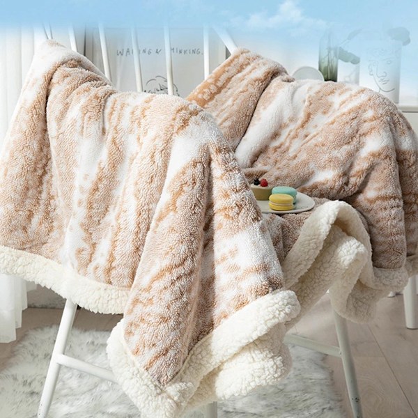 Sherpa Fleece Vändbar Filt, Mysig Varm & Fuskpäls, Maskintvättbar, Perfekt för Soffa Säng, Fluffig Mjuk, Lämplig för Barn Äldre