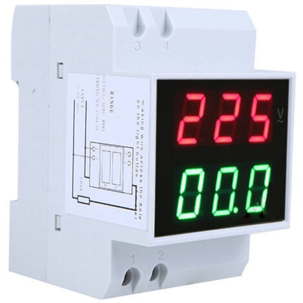 Dobbelt display styreskinne digital display AC voltmeter LED