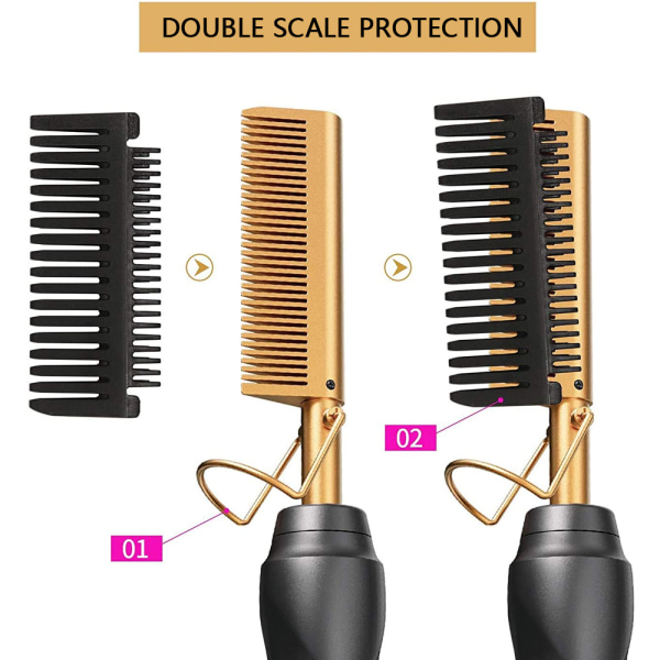 Hot Comb, Elektrisk Värmekam, Keramisk Comb Security Portable