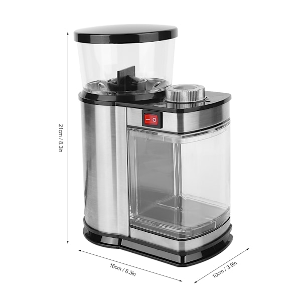 Justerbar Kvarnväljare Kaffekvarn, Rostfritt Stål, Stor Bönbehållare, Precision Konisk Burr För Jämnt Kaffe, Livsmedelskvalitet