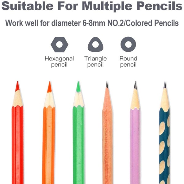 Tegneserie håndsveiv blyantspissere for klasserommet, hjemmet og