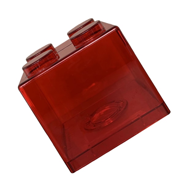 Genomskinlig sparbössa i form av byggklossar, rektangulär transparent myntsparbössa för barn pojkar flickor röd 8,9x8,9x9,2cm / 3,5x3,5x3,6in