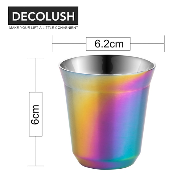 80 ml (2,7 unssia) ruostumattomasta teräksestä valmistetut espressokupit - kaksinkertaiset seinät