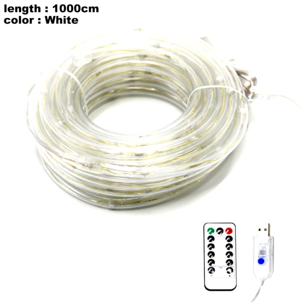 Rope Light 33ft 100 LED batteridriven Fairy Light med fjärrkontroll
