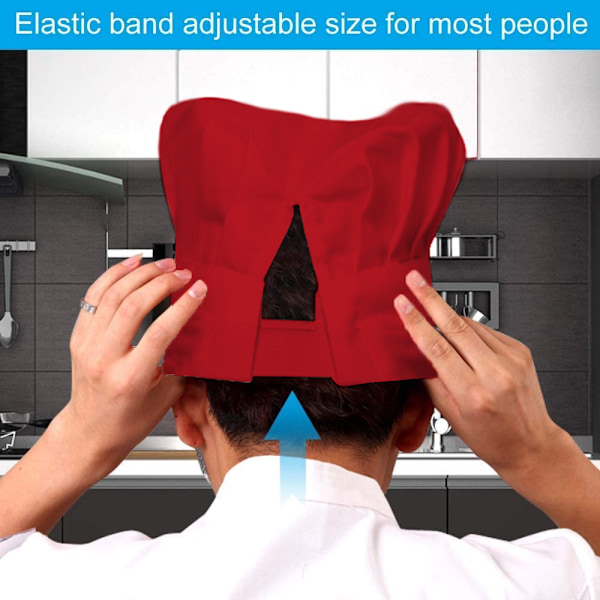 Set med 3-pack vuxenkockmössa vuxen justerbar elastisk bagare