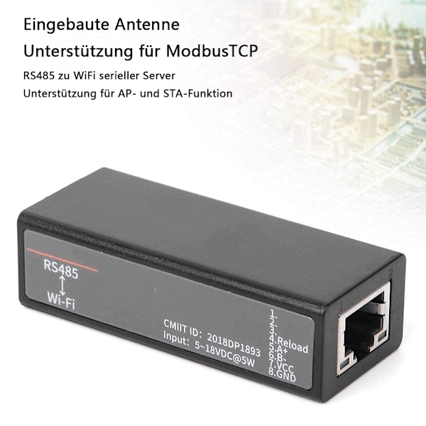 Sarjallinen laitepalvelin, RS485 WLAN-palvelimeen, RJ45-liitäntä, langaton viestintämoduuli