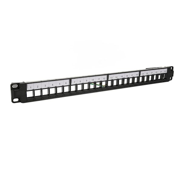 CAT5e Patch Panel 24 Porter Anti Interferens Stabil Polert Metall CAT6 Rackmonterings Panel for 19 Tommers Rackskap