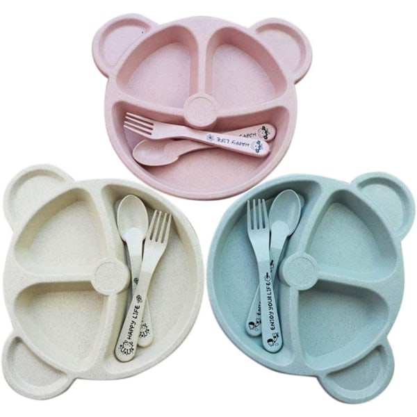 3-piece children's tableware set -wheat straw