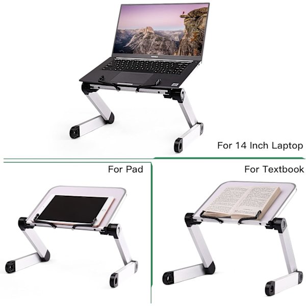 Korkeus- ja kulmasäädettävä kirjateline, ergonominen teline raskaille oppikirjoille ja tableteille, taitettava (valkoinen)