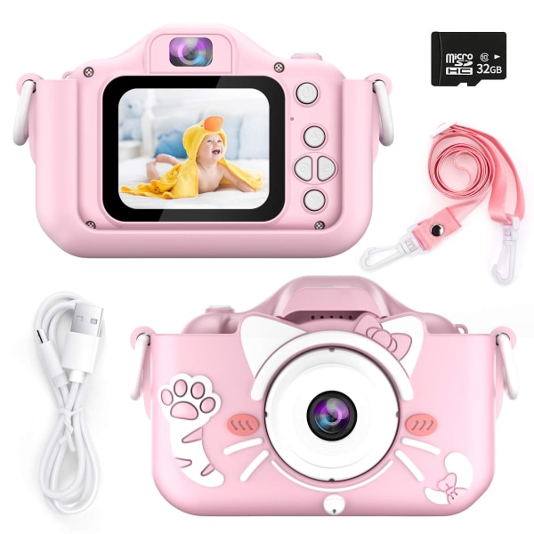 Barnekamera for jenter og gutter, Kids Digital Dual Camera 2.0 Inc