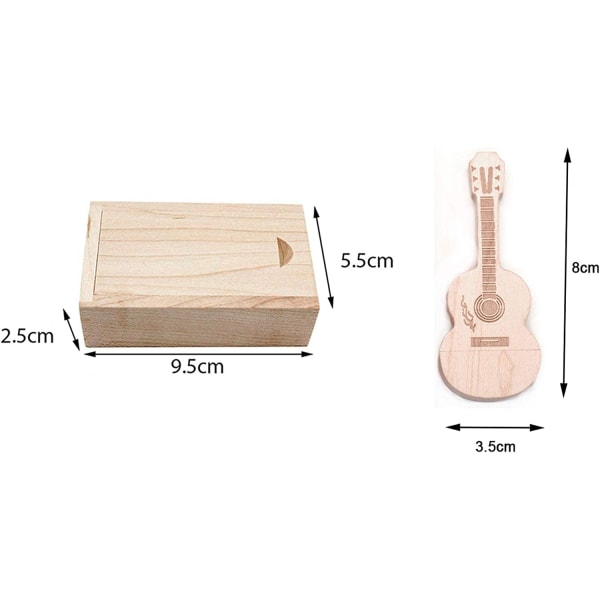 Maple Wood Guitar USB Flash Drive Memory Stick træ tommelfinger