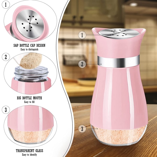 Salt og pepper shakers Elegant m/ klar glassbunn | Kompakt