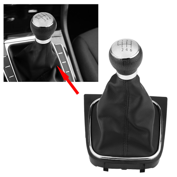 6-växlad bilväxelspak-knopp, spak, gaiter, dammskydd för Golf 6 MK5 MK6 Jetta 2005-2014