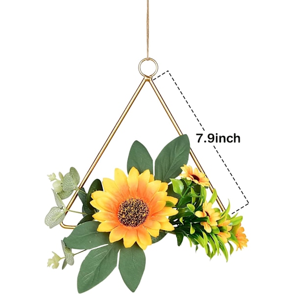Konstgjord solros/rosbågekrans, set med 3 hängande blommor