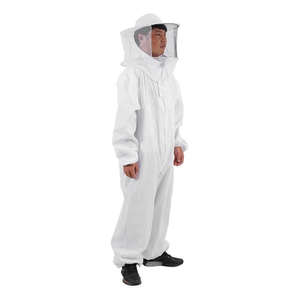 Beekeeper Suit, Beekeeper Suit - Full Body Professional Beekeeper Suit, with Veil Round Hat, White, Beekeeping Supplies (Size : XL)