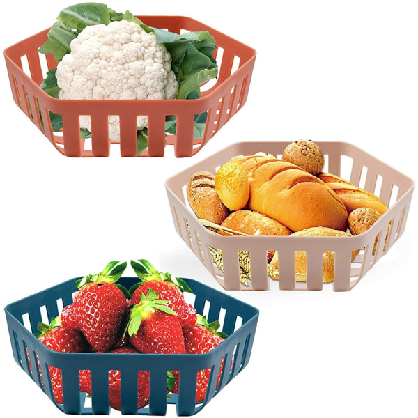 3st Fruktkorg Grönsakshållare Köks Fruktskål Set