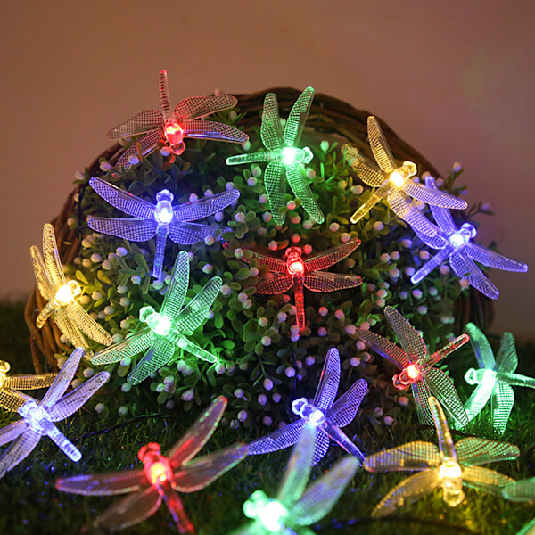 30 Dragonfly String Lights Solar Fence Lights Utendørs Dekorative