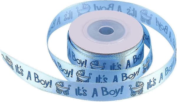 Satinbåndruller 10 meter blå rosa til babyshower dåpsfest bryllup Blue