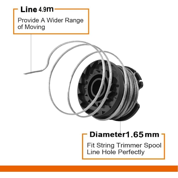 Spool Nylon Line Varaosat BOSCH EasyGrassCut 18 23 26 Art 23 26 SL (Linjan Pituus 4.9m Halkaisija ⌀1.65mm) (BOSCH F016800569 / F16800385, 4 Kpl)