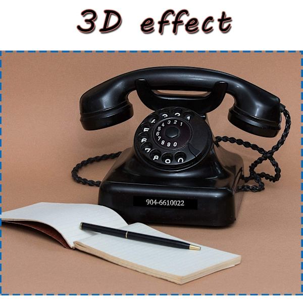 3D-prægede plastikbånd, 9 mm, 3/8'' x 9,8'