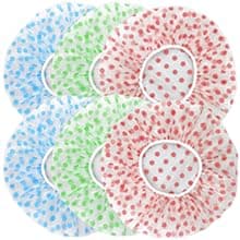 Vanntette dusjhetter, gjenbrukbar dusjhette i plast med elastisk bånd for sikker passform, motedesign langhårsbeskyttelse badehette
