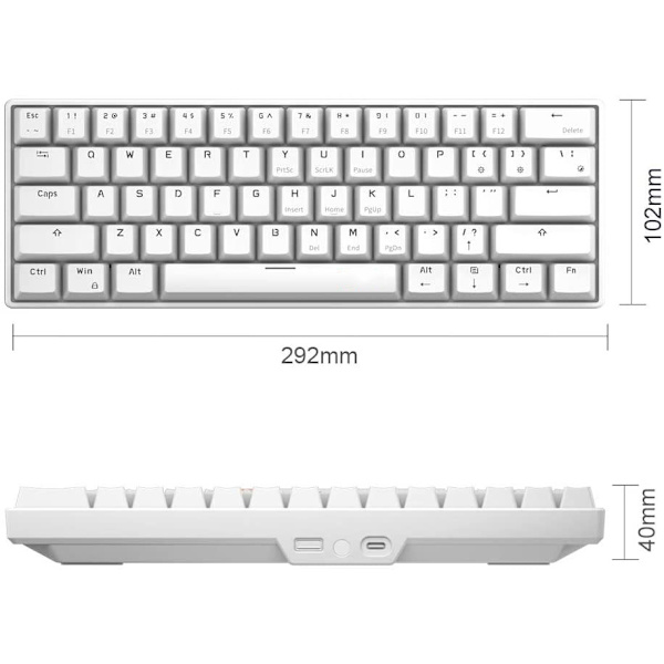 60% mekaaninen näppäimistö langaton mobiilipeli näppäimistö taustavalaistu langallinen LED mini kompakti näppäimistöt yhteensopiva Android PC kannettavan kanssa
