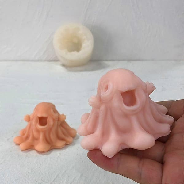 3D Spøgelses Stearinlysforme Duftlys Støbeforme Halloween Silikoneform