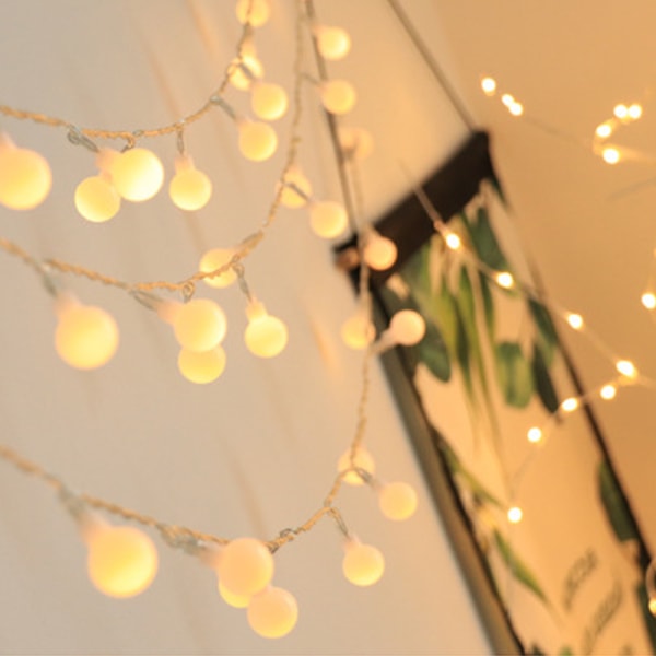 Jordstränglampor 19,6ft 40 LED Fe-stränglampor, Batteri P