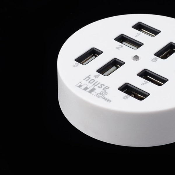 USB-hubb, 8 portar, vit