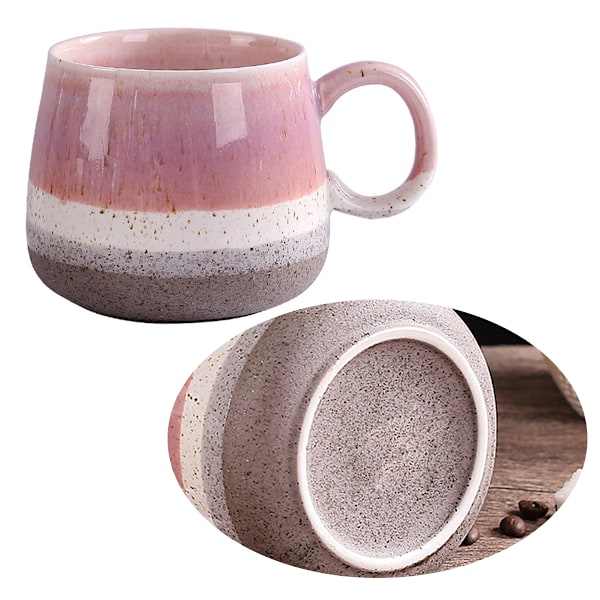 Keramisk stor latte kaffekopp set om 2 för latte, cappuccino, 400ml diskmaskin och mikrovågsugn säker.