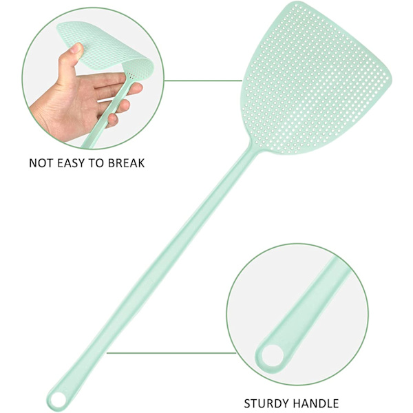 4 stk. fluesmækkere, fluesmækkere i plastik, kraftige, assorterede