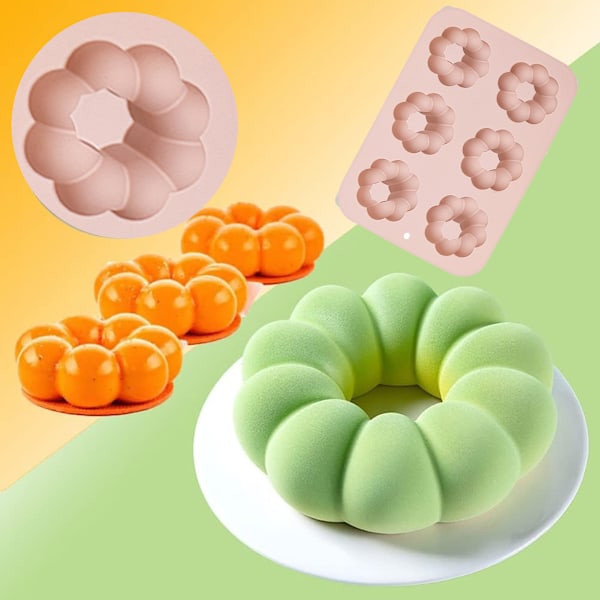 Silikon donutform, donutform, 6-kammer gjenbrukbar kakeform, kjøkken, oppvaskmaskin, ovn