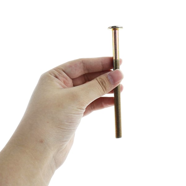 M6 Möbelbult Mutter Set, 10 st M6x100mm Möbelbult och Cylinder Mutter, Sexkantshylsa Sängskruvar och Bultar Sortimentskit För Våningssängar och Baby